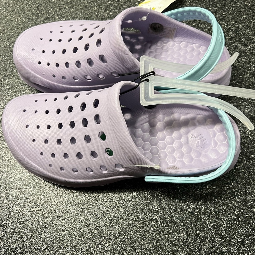 NWT Joybees Kids Active Clog Solid Lilac/Sky Blue Size 5 - Picture 8 of 14